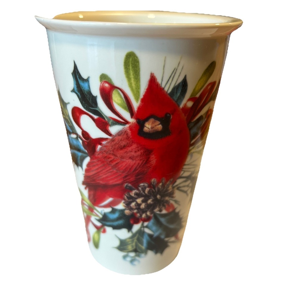 Lenox Winter Greetings Cardinal 12 oz Ceramic Cup  No LID